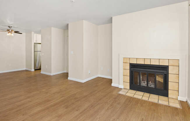 Living Room with Fireplace and Hard Surface Flooring