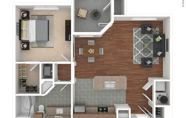 1 bed, 1 bath, 803 sqft, $1,300