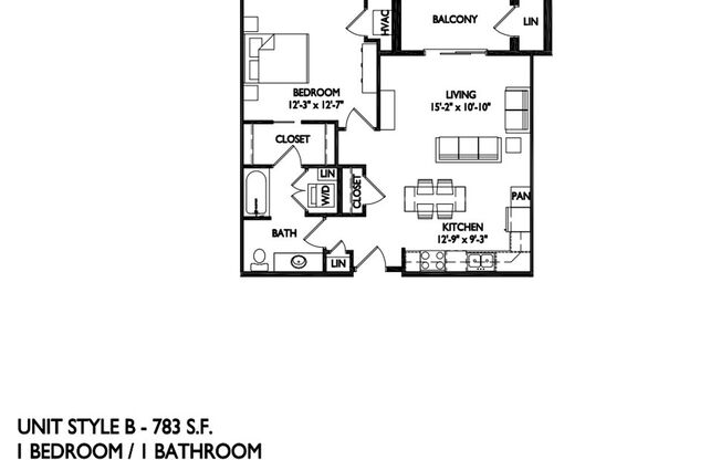 1 bed, 1 bath, 781 sqft, $1,395