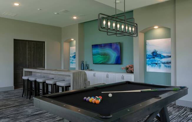 View of Cottonwood Clermont Pool Table and Lounge