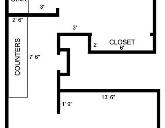 1 bed, 1 bath, 430 sqft, $895, Unit 713-7
