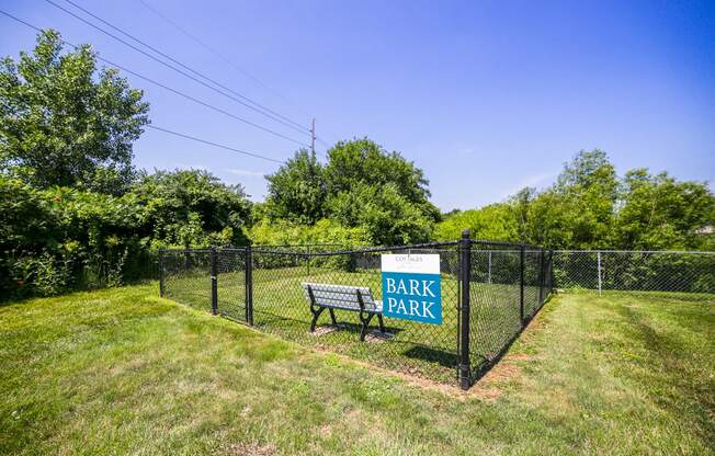 dog park with fence in grass