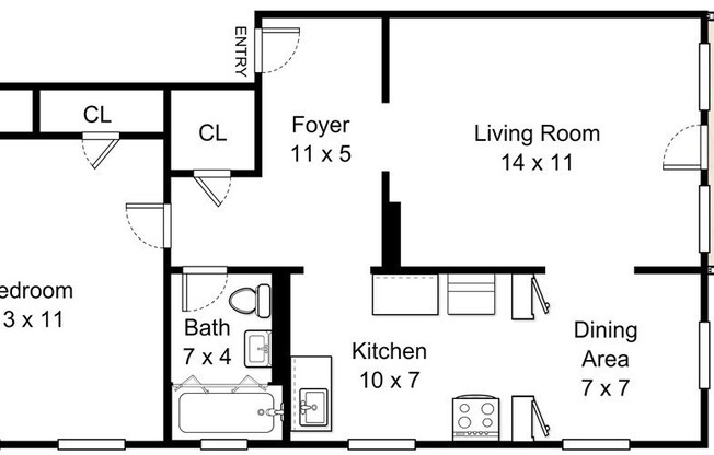 1 bed, 1 bath, 610 sqft, $2,600, Unit 8