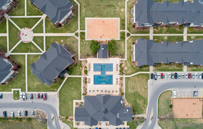 Ariel view of River Ranch Apartments in TX