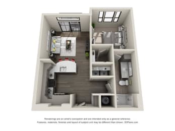 1 bed, 1 bath, 700 sqft, $1,490