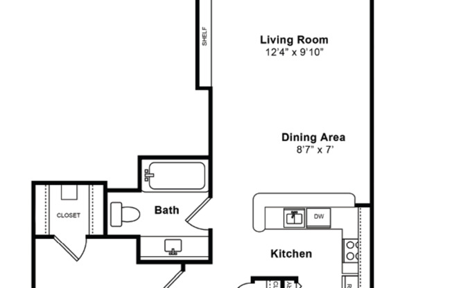 1 bed, 1 bath, 737 sqft, $1,715, Unit 24-304