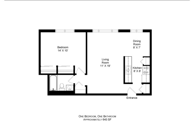 1 bed, 1 bath, 650 sqft, $1,550, Unit 4B