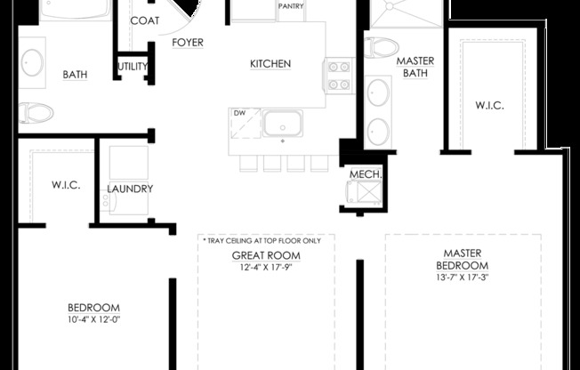 2 beds, 2 baths, 1,071 sqft, $2,668, Unit 1210