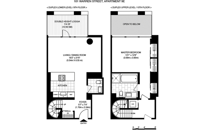1 bed, 1.5 baths, 1,006 sqft, $9,950, Unit 9E