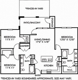 3 beds, 2 baths, 1,250 sqft, $2,399