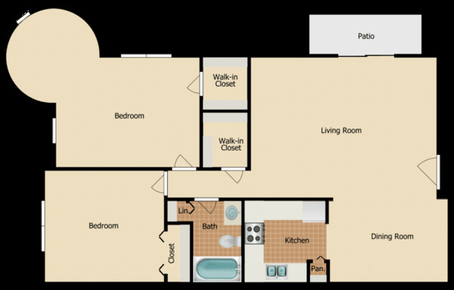 2 beds, 1 bath, 1,100 sqft, $1,948