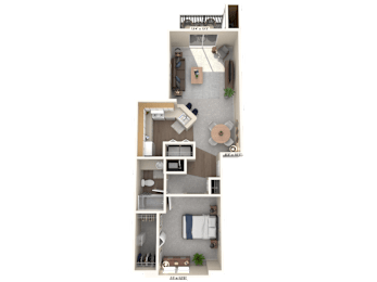 1 bed, 1 bath, 724 sqft, $1,242