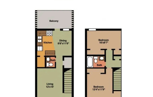 2 beds, 1.5 baths, 1,002 sqft, $1,210, Unit 617