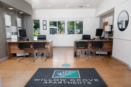 Leasing office at willow grove apartments