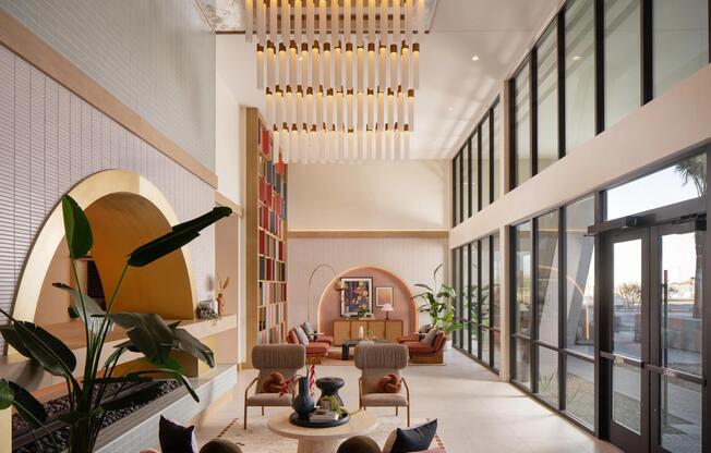 Soaring ceilings, curated desert details, and light-filled spaces set the tone at Modera Rio Salado.