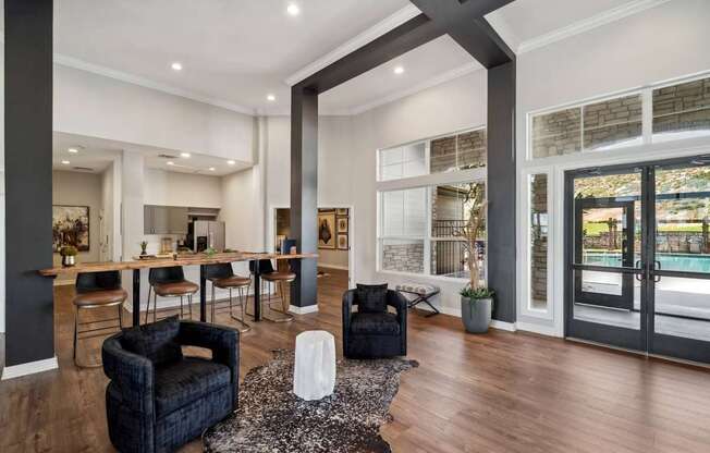 social lounge and resident gathering spaces at Dakota Ridge apartments