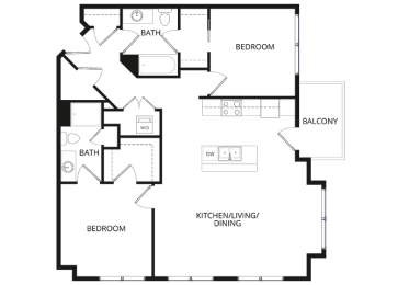 2 beds, 2 baths, 1,136 sqft, $2,465