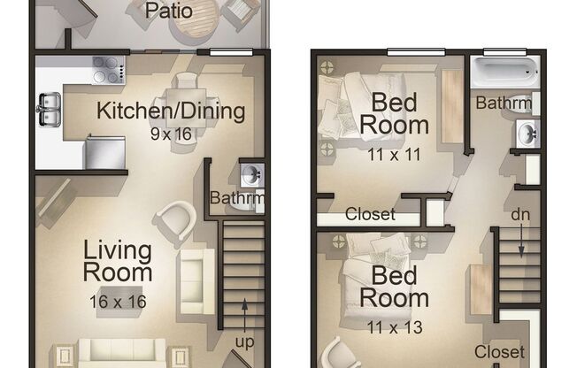 2 beds, 1.5 baths, 945 sqft, $1,410, Unit 2500-03