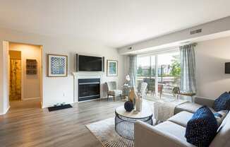 Spacious living room at The Emerson Apartment