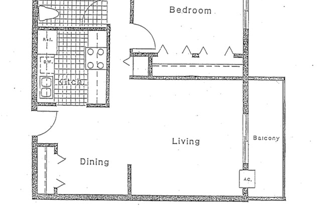 1 bed, 1 bath, 580 sqft, $1,315, Unit 70-206