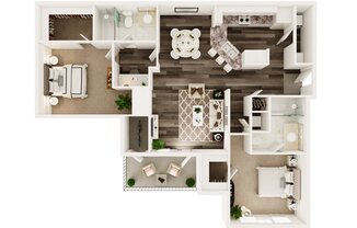 2 beds, 2 baths, 1,140 sqft, $1,325