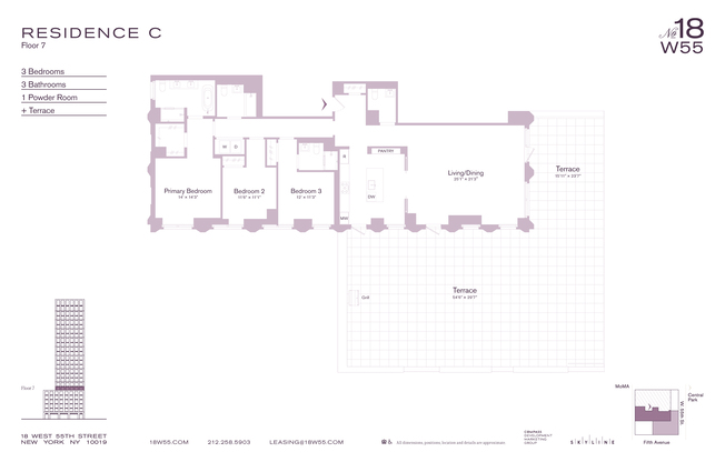 3 beds, 3.5 baths, $31,500, Unit 7C