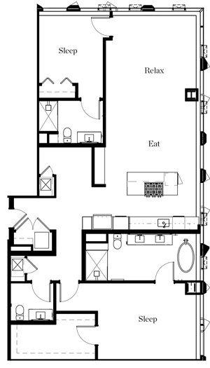 2 beds, 2.5 baths, 1,665 sqft, $10,000