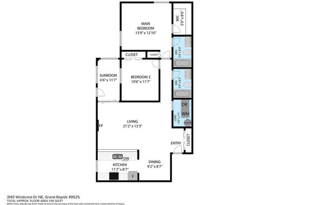 2 beds, 2 baths, $2,025