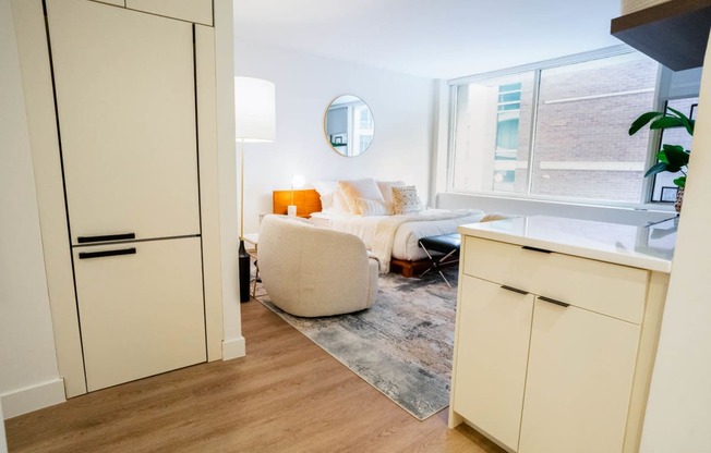 Living Room area at 21 E Chestnut, Chicago