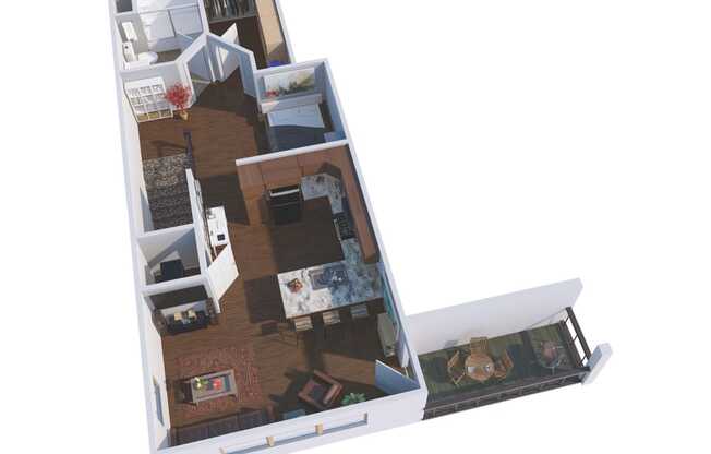 a floor plan of a house with a bedroom and a living room