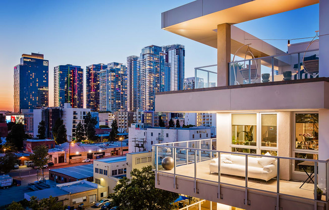 an open house with a view of the city