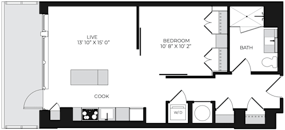 1 bed, 1 bath, 600 sqft, $3,172