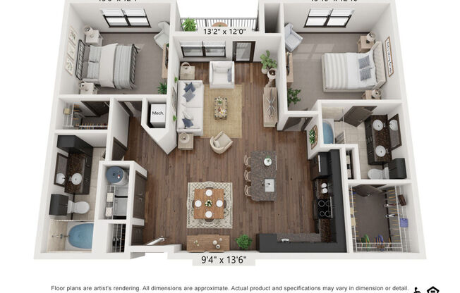 2 beds, 2 baths, 1,138 sqft, $2,321
