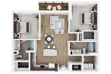 2 beds, 1 bath, 837 sqft, $999