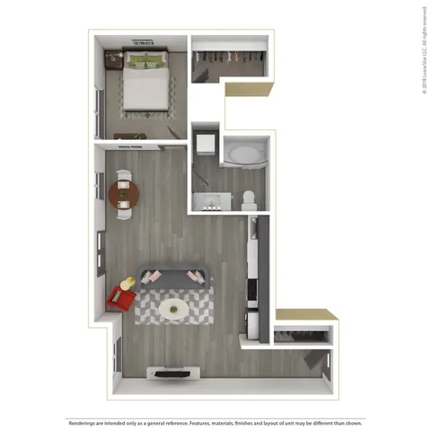 1 bed, 1 bath, 744 sqft, $1,645