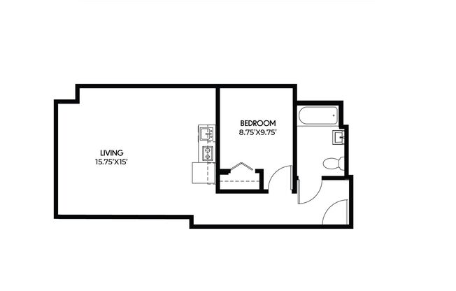 1 bed, 1 bath, 487 sqft, $1,299, Unit 1209