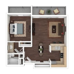 1 bed, 1 bath, 750 sqft, $2,784