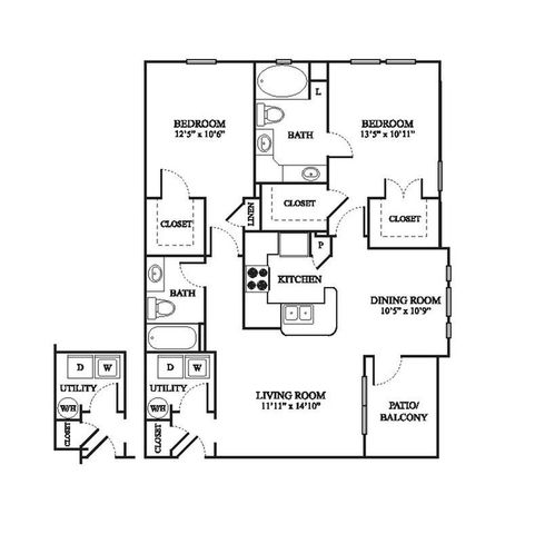 2 beds, 2 baths, 1,138 sqft, $1,569