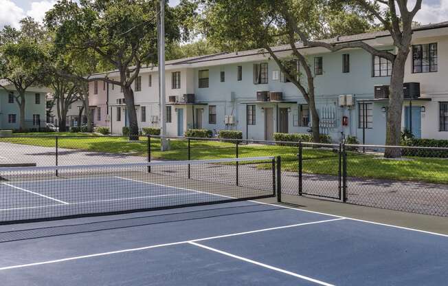 Fenced tennis Court at Terraces at Clearwater Beach, Clearwater, FL, 33756