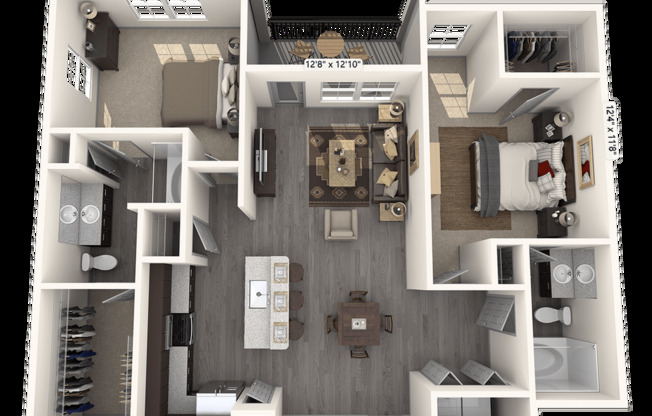 2 beds, 2 baths, 1,128 sqft, $1,478