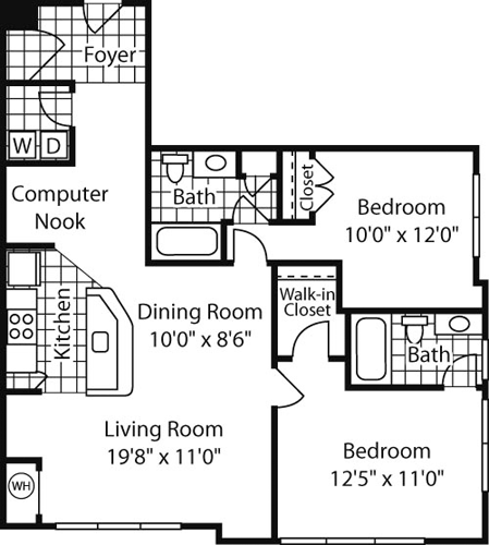 2 beds, 2 baths, 1,204 sqft, $2,185, Unit 1424