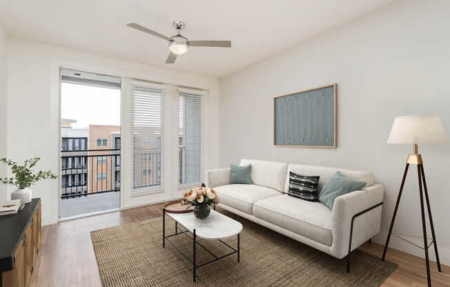 Living Room with Balcony and Hard Surface Flooring