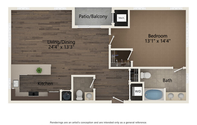 1 bed, 1.5 baths, 921 sqft, $2,300, Unit UNIT 206