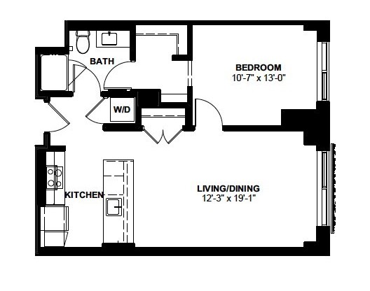 1 bed, 1 bath, 698 sqft, $3,840, Unit 833