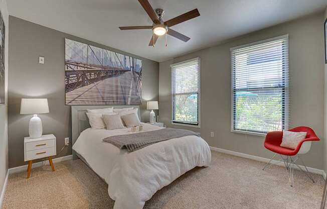 Comfortable Bedroom at Vue Greenville, Dallas, Texas