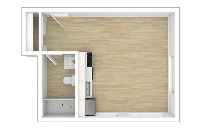 Studio, 1 bath, 303 sqft, $1,965