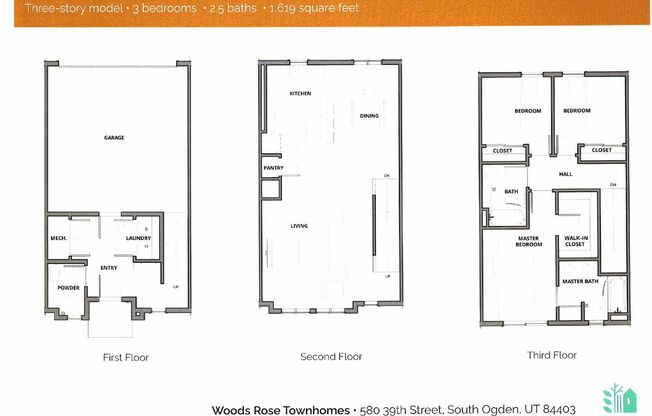3 beds, 2.5 baths, 1,619 sqft, $1,895, Unit 559