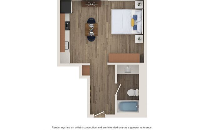 Studio, 1 bath, 405 sqft, $1,200, Unit 251