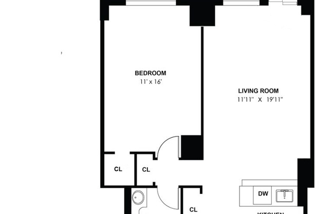 1 bed, 1 bath, $4,500, Unit 18J