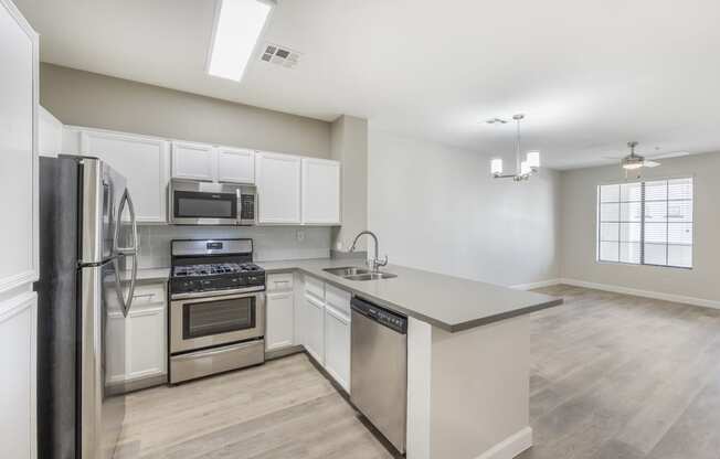 The renovated units at The Michael B offer a modern, open-concept floorplan designed for both comfort and style.